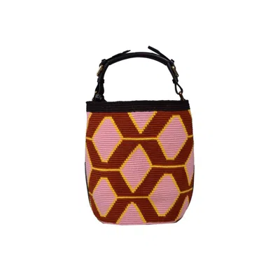 Colville Geometric Cotton Bucket Handbag With Adjustable Straps