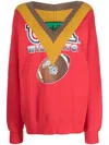 Colville Graphic-print V-neck Sweatshirt In Rot