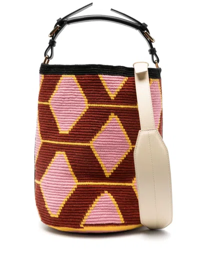 Colville Medium Hexagon Cylinder Bag In Brown