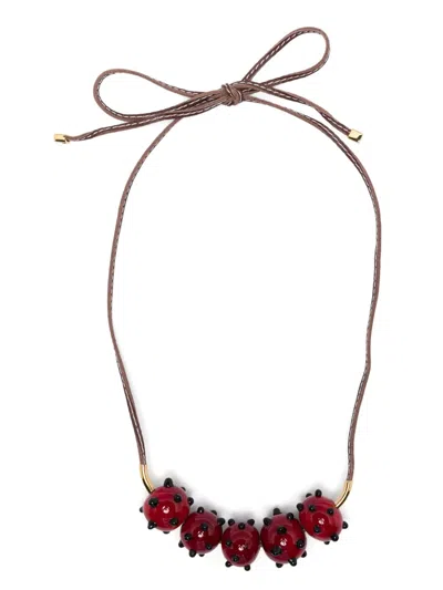 Colville Murano Glass Necklace In 红色