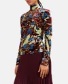 Colville Embossed-velvet Floral Top In Multicolor