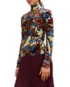 Colville Embossed-velvet Floral Top In Multicolor