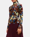 Colville Embossed-velvet Floral Top In Multicolour