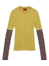 Colville Ribbed Striped Sweater In Green