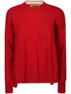 Colville Asymmetric Crew Neck Sweater In Red