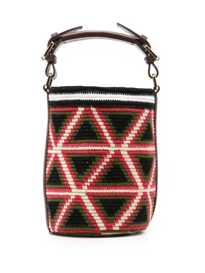 Colville Small Triangle Cylinder Bucket Bag In Red