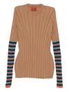 Colville Stripe-dipped Sweater In Brown
