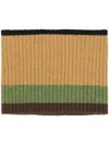 Colville Striped Ribbed Wool Snood In Gelb