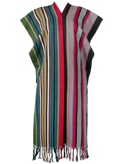 Colville Striped V-neck Poncho In Multicolour