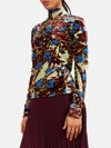 Colville Embossed-velvet Floral Top In Grün