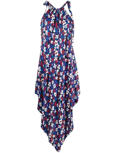 Colville Triad Floral-print Longline Sleeveless Top In Blue