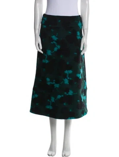 Pre-owned Colville Virgin Wool Midi Length Skirt In Green