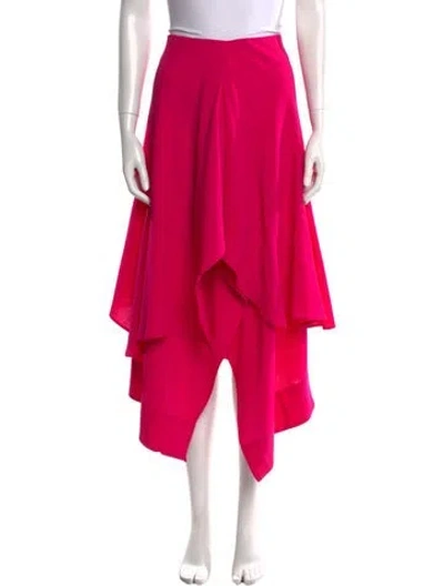 Pre-owned Colville Virgin Wool Midi Length Skirt In Pink