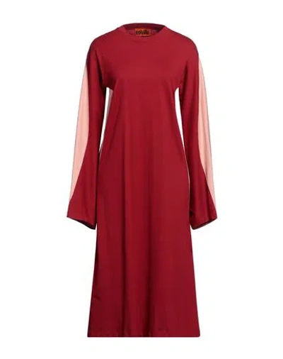 Colville Woman Midi Dress Brick Red Size Xl Cotton
