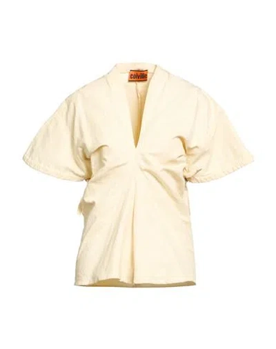Colville Woman Top Cream Size 6 Cotton, Hemp, Polyamide In Neutral