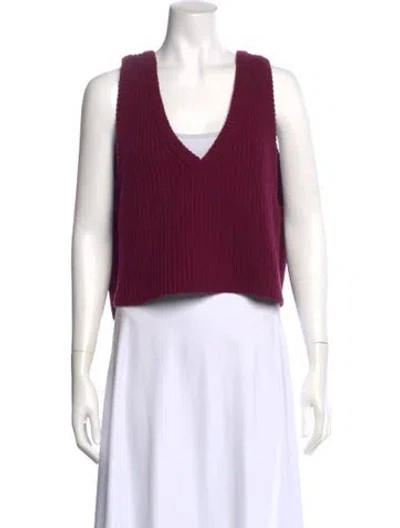 Pre-owned Colville Wool V-neck Sweater In Purple