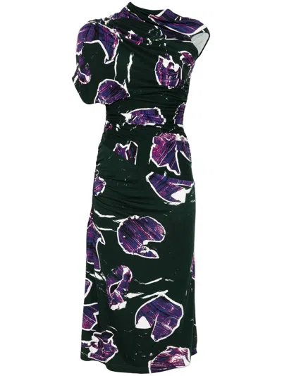 Colville Wrap Midi Dress In Green