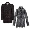 Come On Allegro Jacket Tartan Black With Glenda Dress Outfit In Black