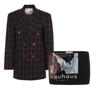 Come On Allegro Tailored Black Suit Bauhaus Mini Skirt