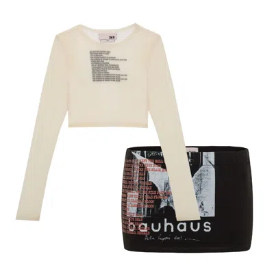 Come On Black Mini Bauhaus Skirt  With Only Lovers Crop Top  Outfit