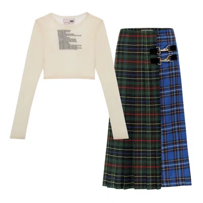 Come On White / Blue Only Lovers T-shirt Nude With Jack Skirt Outfit In Multi