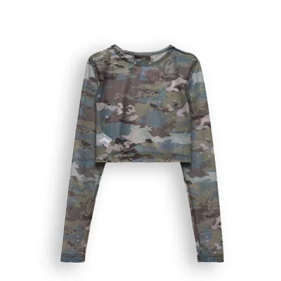 Come On Women's Camo Tulle Crop Top