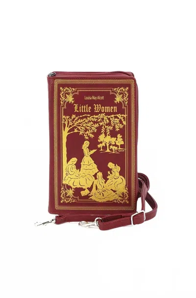 Comeco Inc Women's Little Women Book Wristlet Or Crossbody Bag In Burgundy