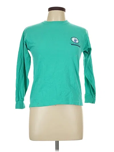 Pre-owned Comfort Colors 3/4 Sleeve T-shirt In Blue