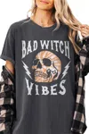 Comfort Colors Bad Witch Vibes T-shirt In Pepper In Black