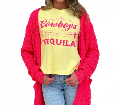 Comfort Colors Cowboys And Tequila Tee In Yellow