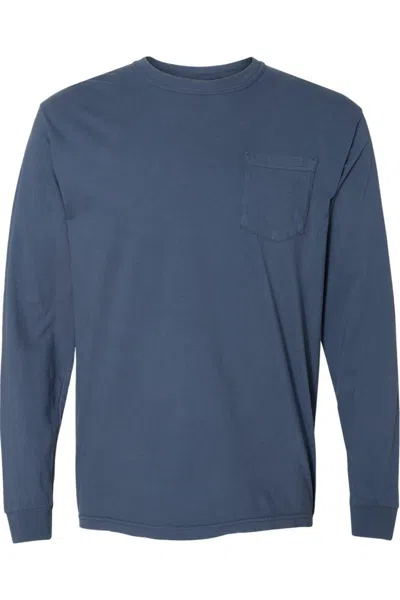 Comfort Colors Garment-dyed Heavyweight Long Sleeve Pocket T-shirt In Multi