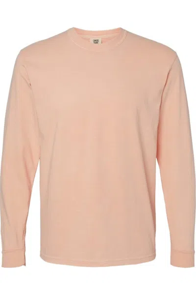 Comfort Colors Garment-dyed Heavyweight Long Sleeve T-shirt In Beige