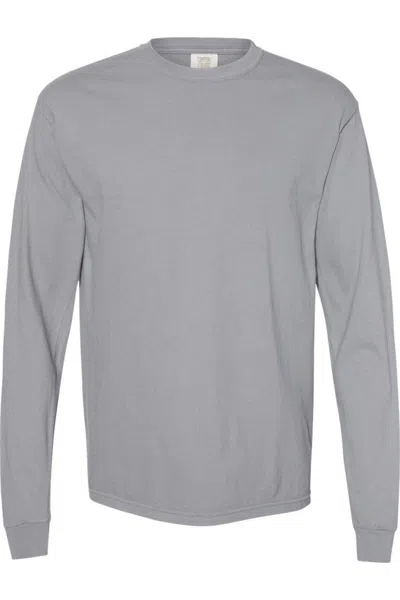 Comfort Colors Garment-dyed Heavyweight Long Sleeve T-shirt In Black
