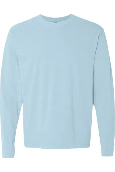 Comfort Colors Garment-dyed Heavyweight Long Sleeve T-shirt In Blue