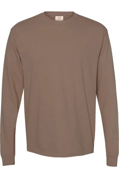 Comfort Colors Garment-dyed Heavyweight Long Sleeve T-shirt In Brown