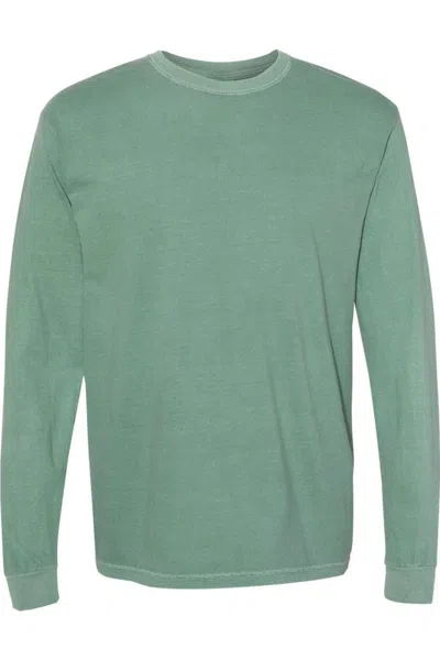 Comfort Colors Garment-dyed Heavyweight Long Sleeve T-shirt In Green