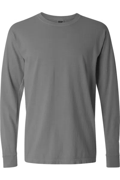Comfort Colors Garment-dyed Heavyweight Long Sleeve T-shirt In Grey