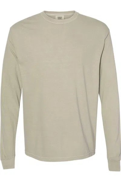 Comfort Colors Garment-dyed Heavyweight Long Sleeve T-shirt In Silver