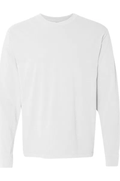 Comfort Colors Garment-dyed Heavyweight Long Sleeve T-shirt In White