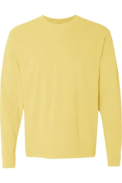 Comfort Colors Garment-dyed Heavyweight Long Sleeve T-shirt In Yellow