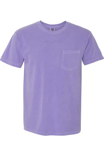 Comfort Colors Garment-dyed Heavyweight Pocket T-shirt In Purple