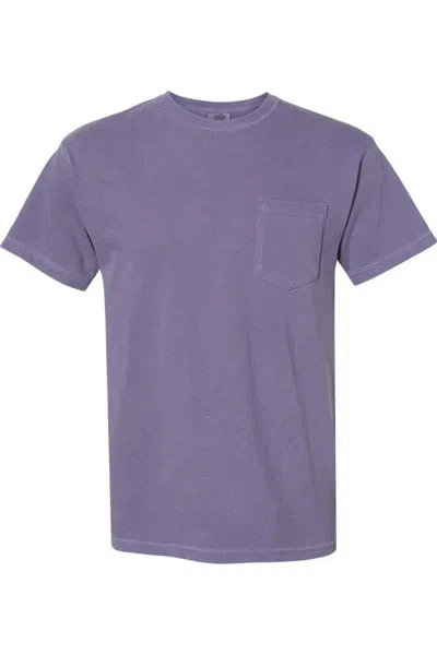 Comfort Colors Garment-dyed Heavyweight Pocket T-shirt In Purple