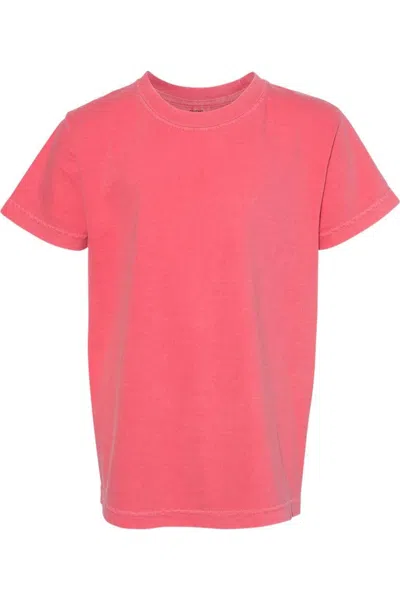 Comfort Colors Kids' Garment-dyed Youth Heavyweight T-shirt In Pink