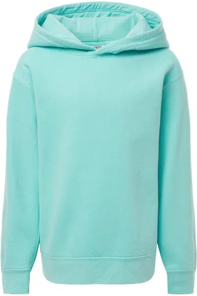 Comfort Colors Kids' Garment-dyed Youth Lightweight Fleece Hooded Sweatshirt In Blue