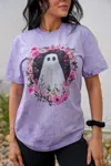 Comfort Colors Ghost Graphic Tee In Acid Wash Purple In Blue