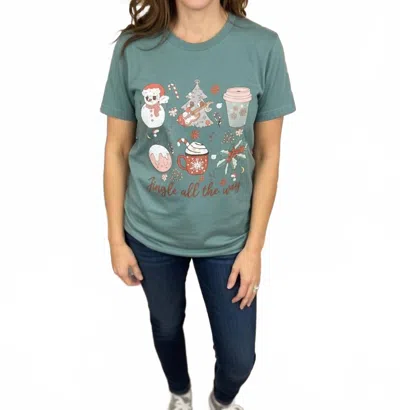 Comfort Colors Jingle All The Way Tee In Light Green
