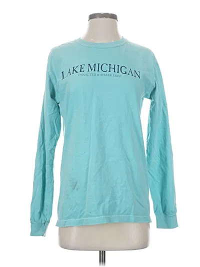 Pre-owned Comfort Colors Long Sleeve T-shirt In Blue