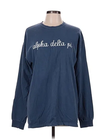 Pre-owned Comfort Colors Long Sleeve T-shirt In Blue