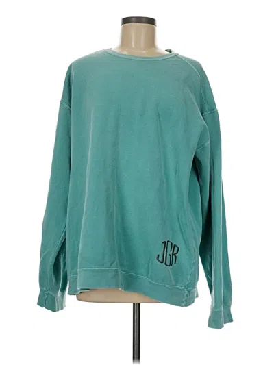 Pre-owned Comfort Colors Long Sleeve T-shirt In Blue