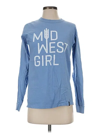 Pre-owned Comfort Colors Long Sleeve T-shirt In Blue